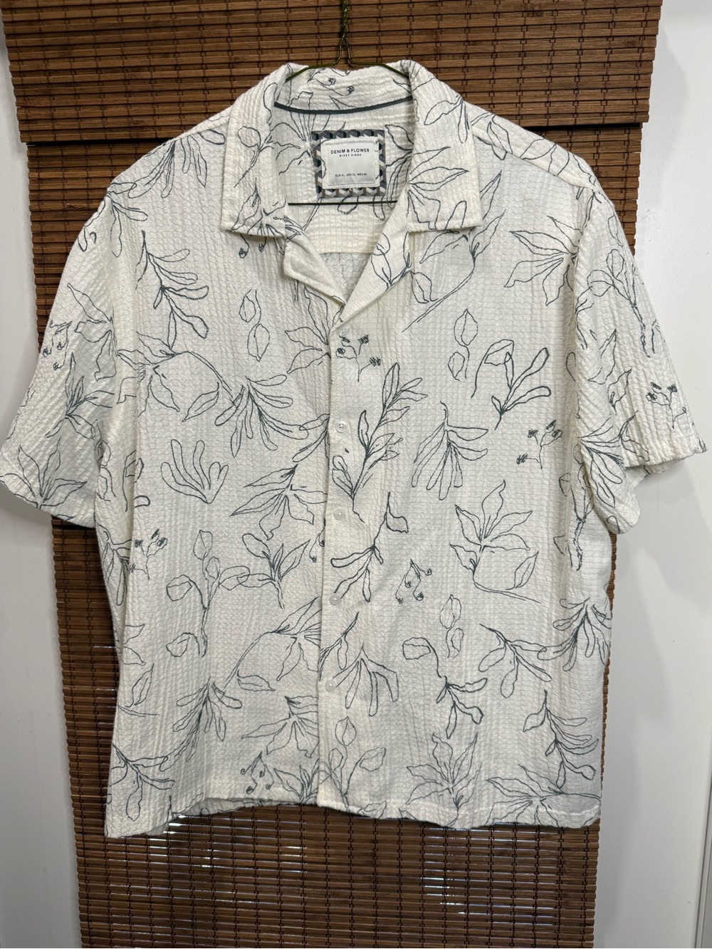 Denim & Flower - Ricky Singh Cream Short-Sleeve Floral Shirt